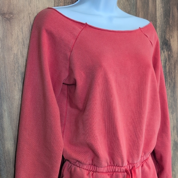 aerie Pants - Aerie Pink Long Sleeve Cut Neck Sweatshirt Jumpsuit Romper S              Q121